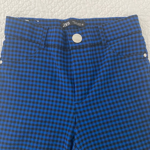 Zara blue & black checkered pants - Picture 6 of 8